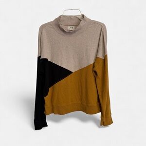 Pact Airplane Organic Cotton Colorblock Pullover Sweatshirt XL NO DRAWSTRING